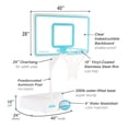 thumbnail image 6 of Dunn-Rite Splash & Shoot Pool Basketball Hoop, Adjustable Height Backboard – 200lbs Water-Filled Base, Stainless Steel Rim & Waterproof Basketball, Made in USA, Clear Aqua, 6 of 6