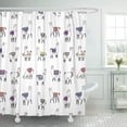 thumbnail image 1 of BSDHOME Llama Lama Animal Pattern Doodle Child Peru Alpaca Abstract Polyester Shower Curtain 60x72 inches, 1 of 1