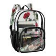 thumbnail image 2 of PVC Transparent Backpacks Clear Backpack for Travel and Outings Red Roses on The Wall, 2 of 7