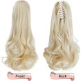 thumbnail image 1 of HSHDLDF Extension de Queue de Cheval, Extensions de Cheveux Griffes 16 Pouces Longues et Bouclées, Pince pour Queue de Cheval, Postiche Synthétique d'Apparence Naturelle pour Femmes (Blond Blanchâtre), 1 of 7