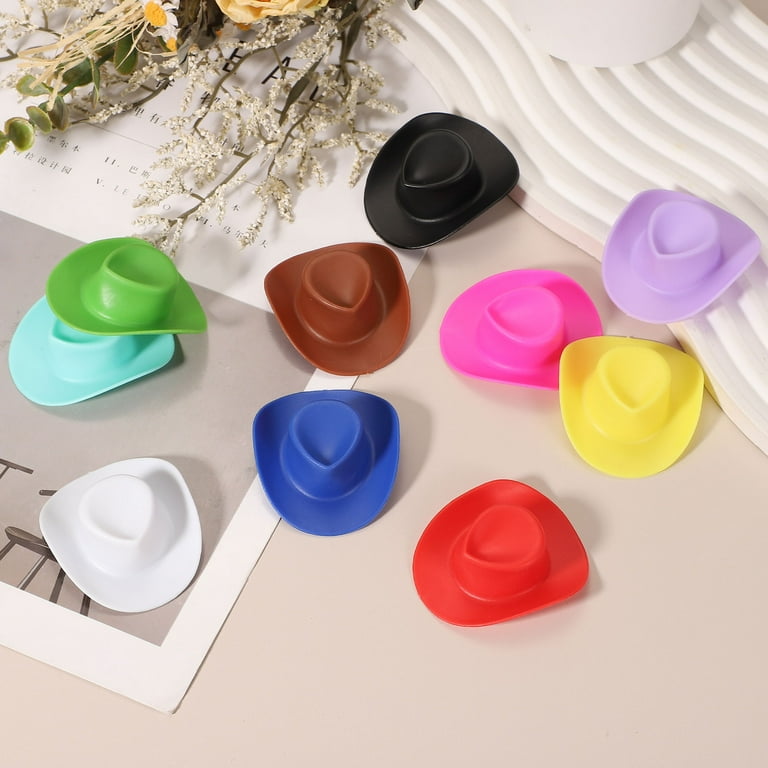 Uxcell Mini Cowboy Hat, Plastic Purple Tiny Cowboy Cow Girl Hats