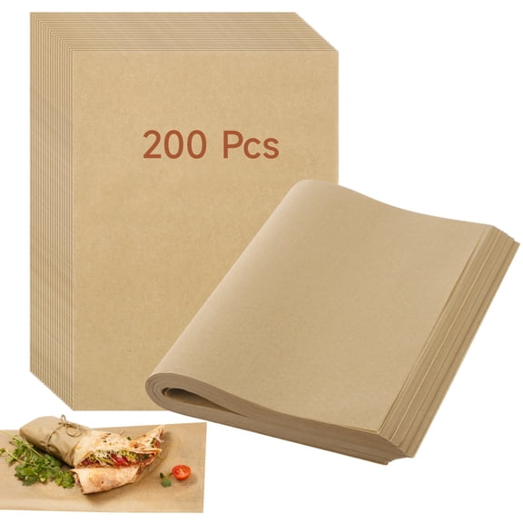 200 Pcs Parchment Paper Baking Sheets, 13 x 9 in Precut Non-Stick Precut Baking Sheets, Oil Proof Food Wrapping Paper for Oven Baking, Frying, BBQ, Sandwiches