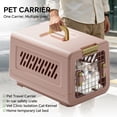 thumbnail image 3 of Pet Cat Carrier, Kennel Crate Airline Kitty Travel Cage Plastic Lightweight and Safe to Carry for Puppy Bunny Cats, Pink, 50*32*31.5cm, 3 of 6