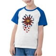 thumbnail image 2 of MKOSPLRT USA Flag Tee Shirt for Toddler Girls Boys Short Sleeve Color Block Raglan Shirts Sunflower Independence Day T Shirts 3-14Y, 2 of 7
