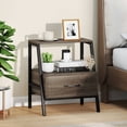 thumbnail image 4 of Costway 1 PCS Nightstand with Drawer Farmhouse 3-Tier Bedside Table with Open Shelf End Table, 4 of 10