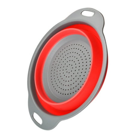 

Yubnlvae Drain Rack Fruit Colander Tool Vegetable Silicone Strainer Kitchen Foldable Basket Washing Kitchen，Dining & Bar Red