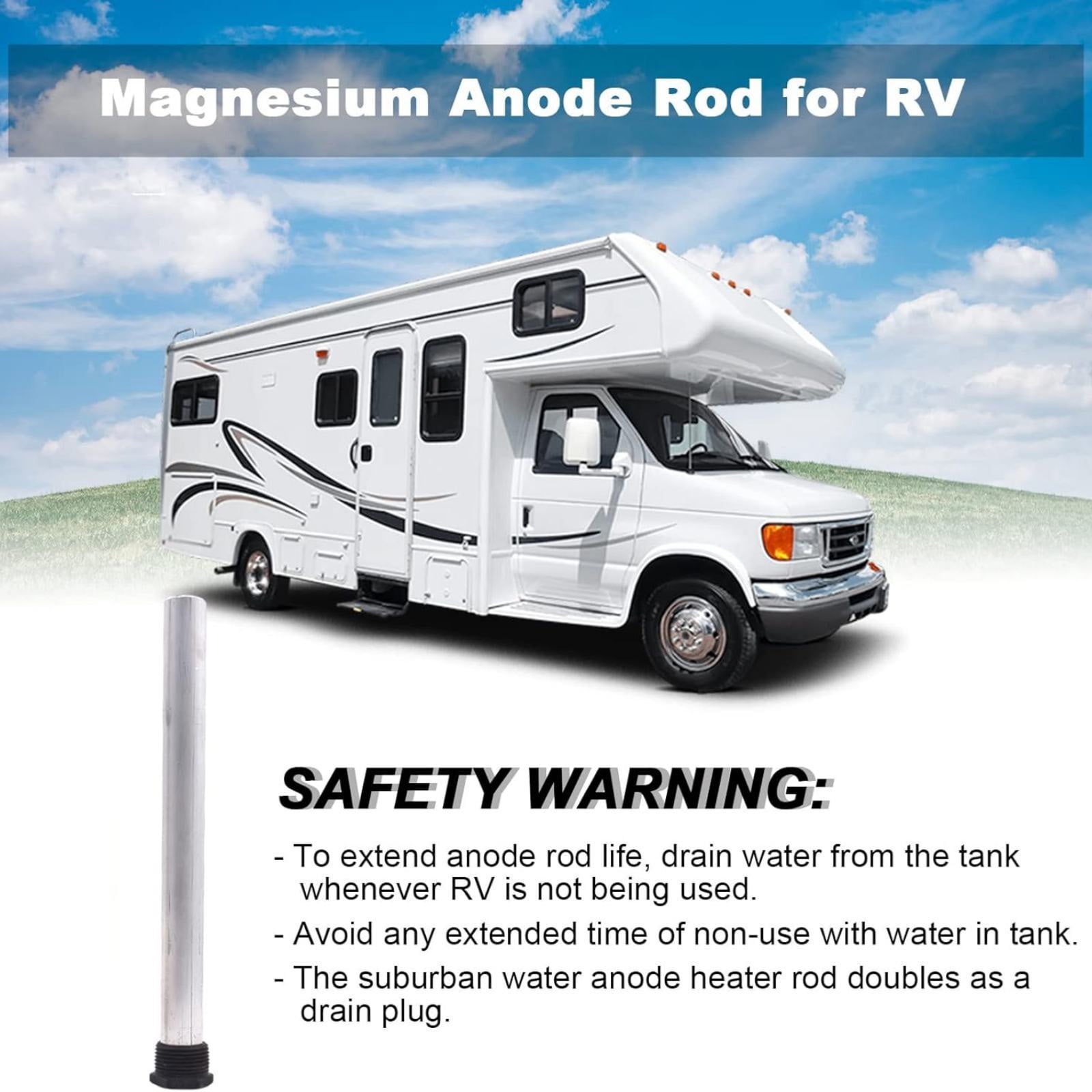 GUYUTING Replacement Anode Rod for Suburban RV Water Heaters 232767 Magnesium Prevents Tank Corrosion