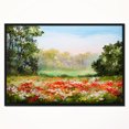 thumbnail image 2 of Designart - Poppy Field with Sky - Landscape Art Print Framed Canvas, 2 of 4