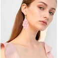 thumbnail image 4 of Acrylic Petal Earrings for Women Boho Flower Earrings Long Floral Tassel Earrings Long Rose Flower Hanging Resin Floral Statement Earring Jewellery Gifts, 4 of 16