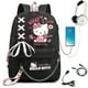 thumbnail image 2 of Mochila de Hello Kitty con puerto USB, Bolsa Escolar con patrón para estudiantes y adolescentes, bolsa de libros para ordenador portátil de viaje, 2 of 4