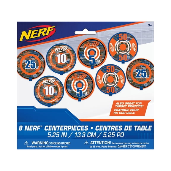 Unique Nerf Party Centerpiece Decorations, 5.25 in, 8ct