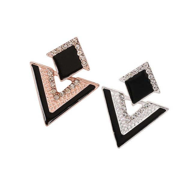 Pendientes Triangulares de Cristal Qarigey para Mujeres y Niñas 27,3 mm * 36 mm