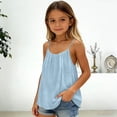 thumbnail image 4 of Kids Tank Tops for Girls Solid Color Back Drawstring Loose Suspender Tank Top Casual Summer, Cute Tank Tops for Girls, 4 of 8