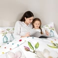 thumbnail image 4 of Erosebridal Watercolor Flower Queen Comforter Set for Girls, Chic Shabby Bedding Comforter Set, Polka Dots Reversible, 3pcs, 4 of 6