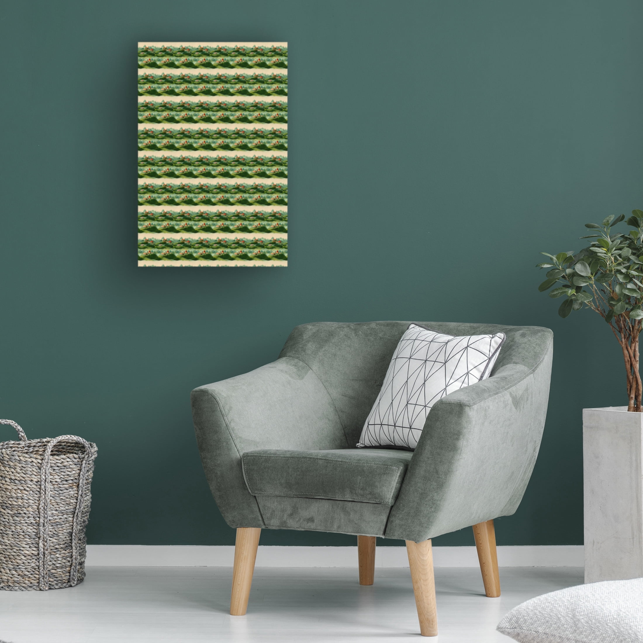 Canvas Wall Art - Treechild 'Cute Village Pattern' Wall Art for Living Room, Bedroom, or Office D?cor by Trademark Fine Art - 16 x 24 Inches