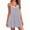 Gray, variant on Women's Solid Color Lace Trim Slip Nightgown V‑Neck Sleeveless Pleated Casual Loungewear Mini Dress Green XXL(XXL)