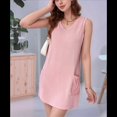 thumbnail image 2 of Vestidos de Verano Sin Mangas con Escote en V en Color Rosa XL, 2 of 7