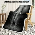 thumbnail image 4 of BlessLiving Sherpa Fleece Throw Blanket for Couch, Cozy Soft Bed Blanket 50x60", Black Elephant, 4 of 6
