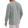 thumbnail image 3 of INSPIRE CHIC Men's Cotton Linen Shirt Long Sleeve Button Down Casual Shirts L Gray, 3 of 6