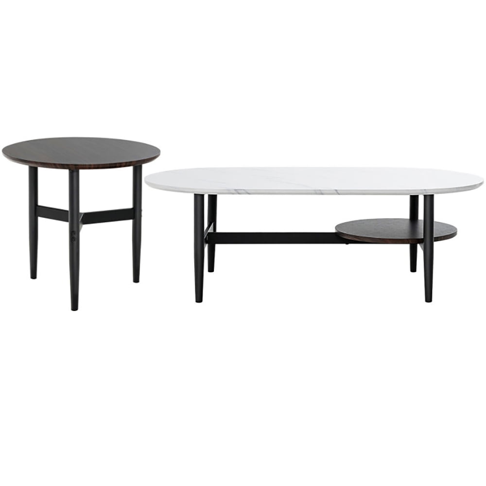 Finihen Coffee Table, Nesting Coffee Table, Set of 2 Modern Nesting Coffee Table with Extra Storage Shelf, for Living Room, Reception Room, White Finihen Coffee Table, Nesting Coffee Table, Set of 2 Modern Nesting Coffee Table with Extra Storage Shelf, for Living Room, Reception Room, White
