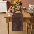 thumbnail image 2 of Brown Flowers Table Runner - 60 Inch Long Pastoral Abstract Floral Minimalist Art Cotton and Linen Blended Dress Scarves Farmhouse Table Runner for Kitchen Dining, Coffee Table, 13" x 60", 2 of 8