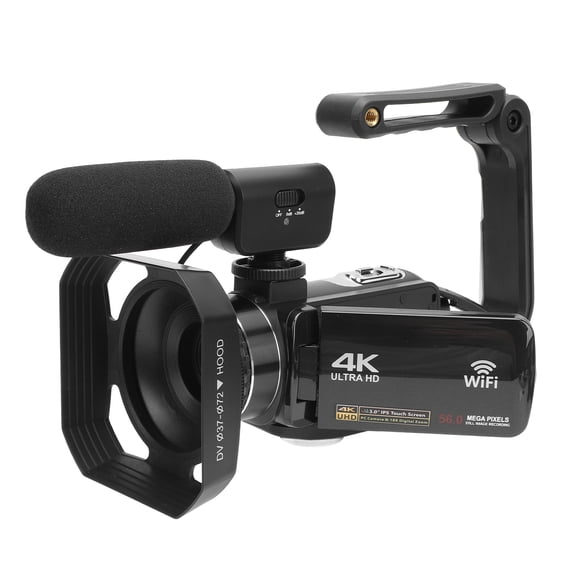 RecordAradora de video Digital WiFi, Cámara de Video 4K HD 56MP 18x Zoom Multifunción Pantalla Tálil de 3 Pulgadas Con Micrófono Estabilizador para YouTube