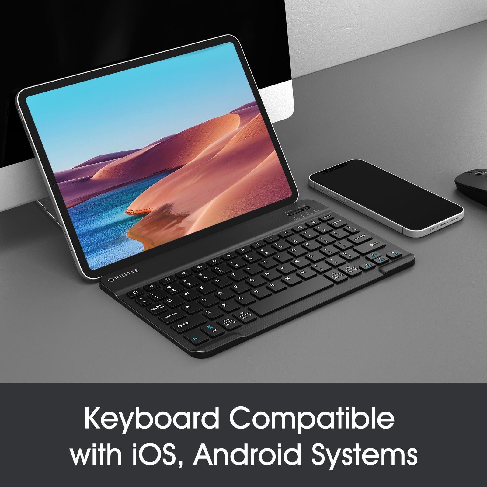 Fintie 10-Inch Ultrathin (4mm) Wireless Bluetooth Keyboard for Android Tablet Samsung, ASUS and Other Android Device