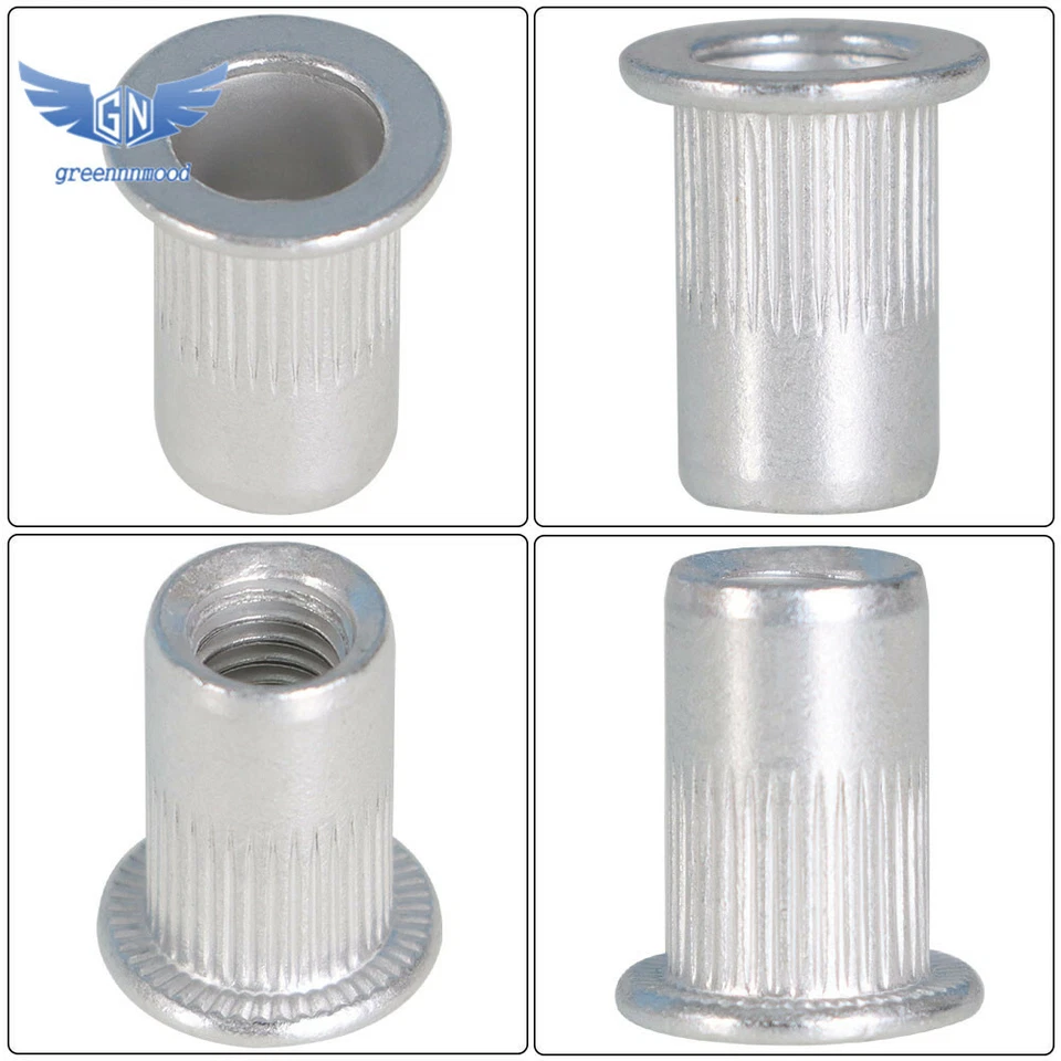 CIRCLE- M6 6Mm Flat Head Aluminum Rivet Nut Rivnut Insert Nut Pack Of 100