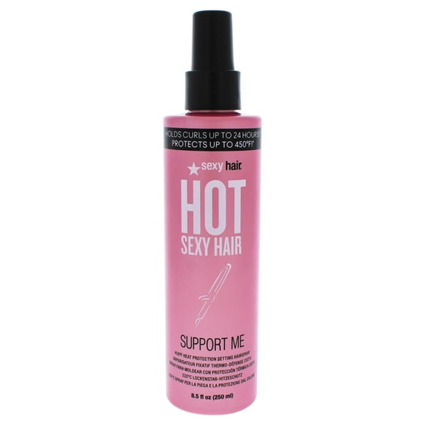 Hot Support Me Heat Protection Setting Hairspray by Sexy Hair for Women - oz Hairspray Hot Support Me Heat Protection Setting Hairspray by Sexy Hair for Women - oz Hairspray