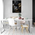 thumbnail image 2 of Mudket Black Gold Panther Abstract Canvas Wall Art, Luxury Modern Canvas Art for Living Room Bedroom Print for Executive Office Home Decor, Framed Ready to Hang - 12"L x 8"W, 2 of 9