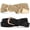 BlackKhaki, variant on 2 Pack Women's Elastic Woven Belts with Gold Buckle Stretch Braided Waist Belt Breathable Comfortable Casual Belt