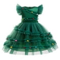 thumbnail image 1 of Zanarzt Robe Fille Tout-Petit Sans Manches Robe de Fête de Noël Robe Fille Nœud Robe de Couleur Unie Robe Enfant Robe de Soirée Vert, 5-6 Ans, 1 of 6