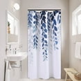 thumbnail image 4 of Stall Shower Curtain Small Blue Eucalyptus Shower Curtain for Bathroom Floral Watercolor Leaves Shower Curtain Botanical Shower Curtain Natural Shower Curtain Country Style Vine Bathroom Decor 36x72, 4 of 5