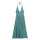 thumbnail image 3 of HH TRAF Vestidos elegantes de verano para mujer, verde, sin espalda, decorado, plisado, con cordones, para mujer, sin mangas, estilo playero, vestido largo para mujer, 3 of 4