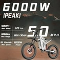 thumbnail image 3 of Freego X2PRO Electric Dirt Bike for Adults, Electric Motorcycle 6000W(Peak) Motor 60V 30Ah Battery, 7 Speed 28MPH Off Road Electric Bicycle, 19x2.75 Tire Full Suspension, Grey, 3 of 9