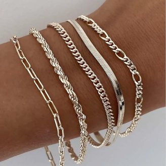 Set Gioielli Argento 925: Bracciale Catena 6mm E Collana - Donna - Foto 1