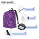thumbnail image 3 of Easygdp Purple Snowflakes Mochila de Lona Resistente para Laptop, Compatible con Laptops de 15 a 17 pulgadas, Ideal para Escuela, Trabajo y Viajes-Small, 3 of 5