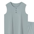 thumbnail image 6 of IROINNID Men's Sleeveless Henley Tank Top and Shorts Set with Button Placket Elastic Waist and Pockets Relaxed Casual Summer Lounge Wear, 6 of 6