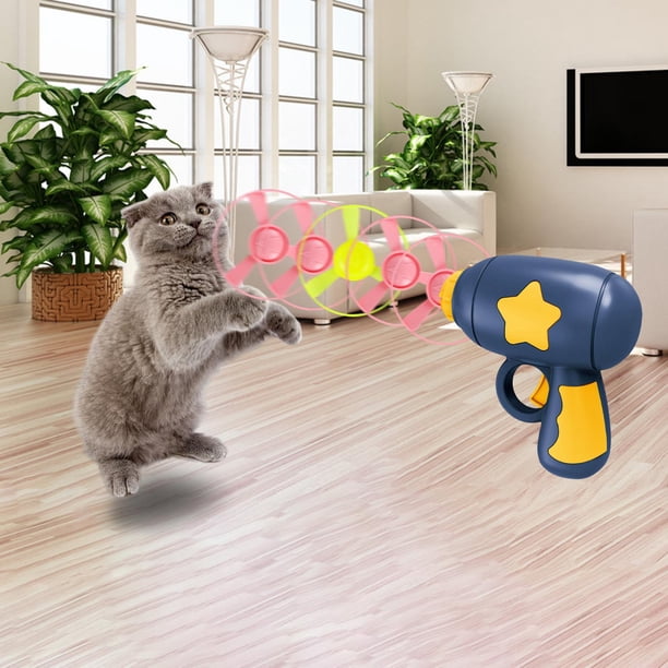 Juguetes para Gatos Hélices Voladoras Cat Chasing Flying Propeller Cat Playing Toy para Interactivo, Ejercicio, Entrenamiento, , Persecución, Bate , azul oscuro Salvador Juguetes para buscar gatos