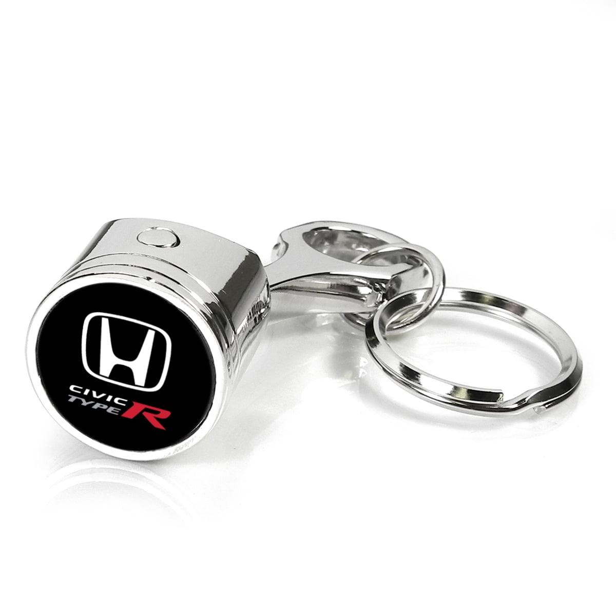 iPick Image Honda Civic TypeR Piston Style Chrome Metal Key Chain