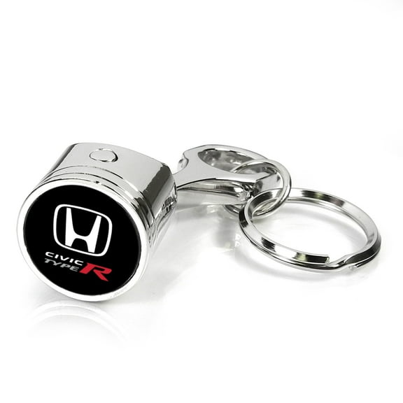 Honda Civic Type-R Piston Style Chrome Metal Key Chain
