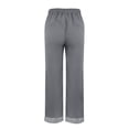 thumbnail image 5 of Miluxas Women's Casual Ankle Cuffed Striped Hem Pants Loose Fit Drawstring Elastic Waist Wide Leg Trousers with Pockets for Summer Beach Vacation Gray, 5 of 7