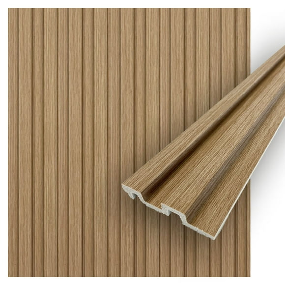 Concord 3D Wall Panels | Slat Wall Paneling - Natural Oak | Waterproof Slat Panel | 94.5” x 4.8” Each | 18.9 sqft. | WallPanel for Interior Decor CO100-115 (Pack of 6)