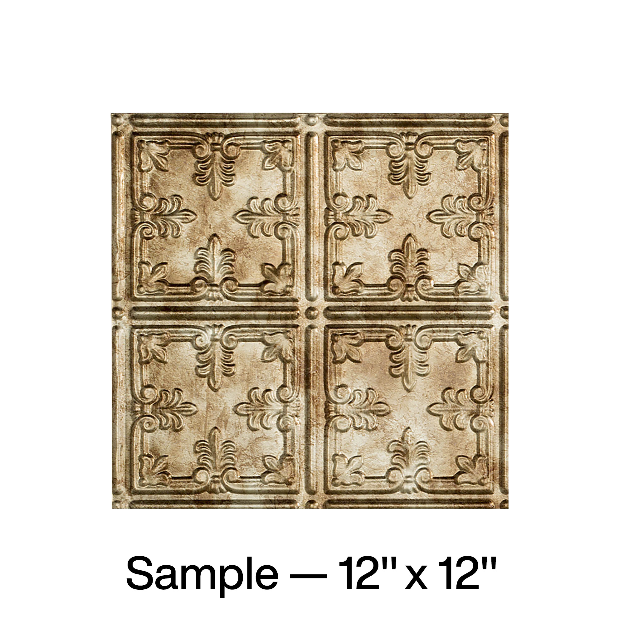 FASÄDE Traditional 10 Decorative Vinyl Glue Up Ceiling Panel in Bermuda Bronze (12X12 Inch Sample)