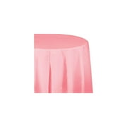 Touch of Color Plastic Tablecover, Octy Round, 82", Classic Pink, 1 Ct
