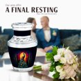thumbnail image 4 of JAGASY Peacock Urn for Ashes for Women, Black Small Urns for Ashes Adult Male keepsake, Tree Red & Yellow Decorative Urns for Parents, Mini Cremation Urn for Mom & Dad, (3 Inch), 4 of 7