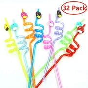 32 Pack Reusable Donut Straws,Donut Party Favors Supplies,Donut Party Favors Decorations
