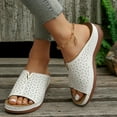 thumbnail image 2 of AXXD White Sandals for Women Summer Cut-out Slope Heel Mules Fish Mouth Thick Sole Sandals, 2 of 9