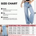 thumbnail image 3 of Women's High Waisted Wide Leg Denim Jeans, Light Blue Wash, with Long Detachable Waist Strap Ties, Straight Casual Pants, 3 of 7