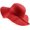 Red, variant on Women's Foldable Wide Brim Felt Bowler Fedora Floopy Hat